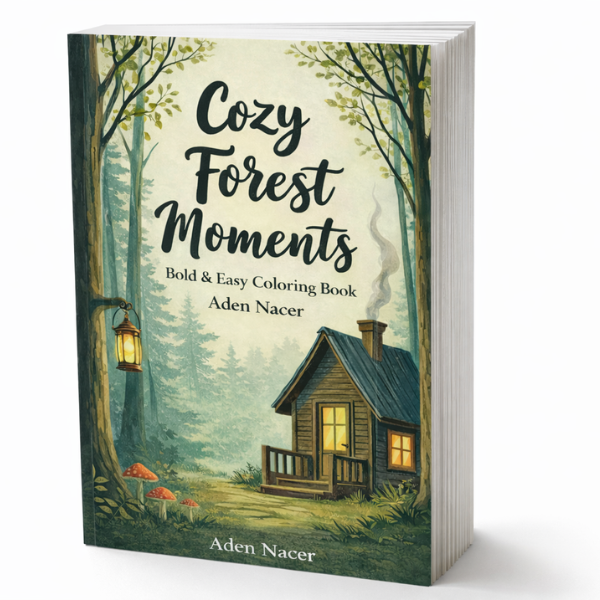 Cozy Forest Moments – Bold & Easy Coloring Book (Printable PDF)