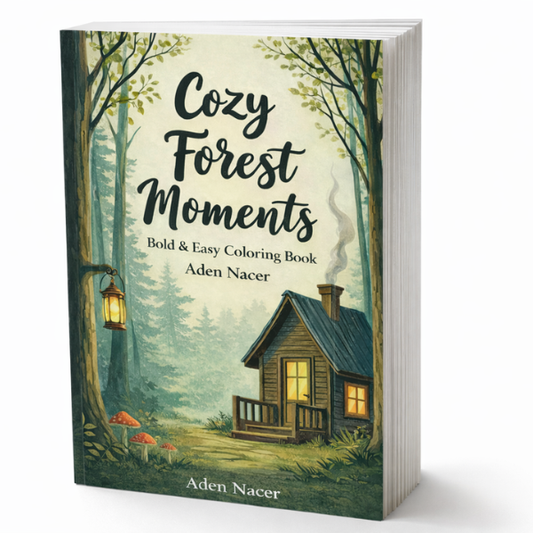 Cozy Forest Moments – Bold & Easy Coloring Book (Printable PDF)