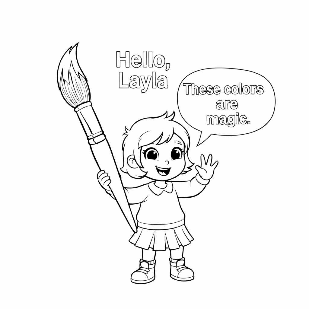 Layla and the Magic Colors – Printable Kids Coloring Book (Ages 3–10)