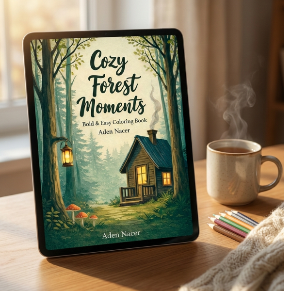 Cozy Forest Moments – Bold & Easy Coloring Book (Printable PDF)