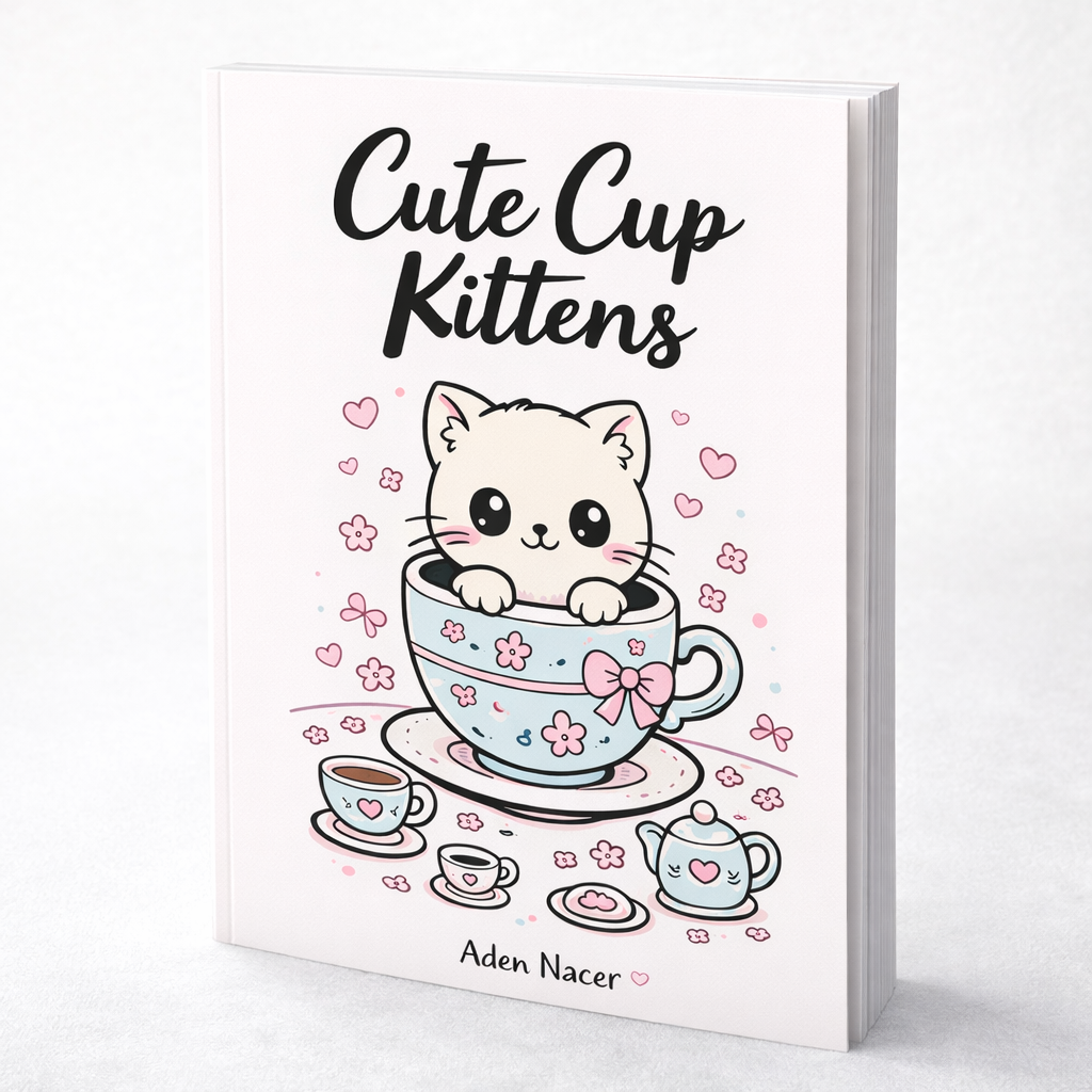 Cute Cup Kittens – Printable Coloring Book (PDF)
