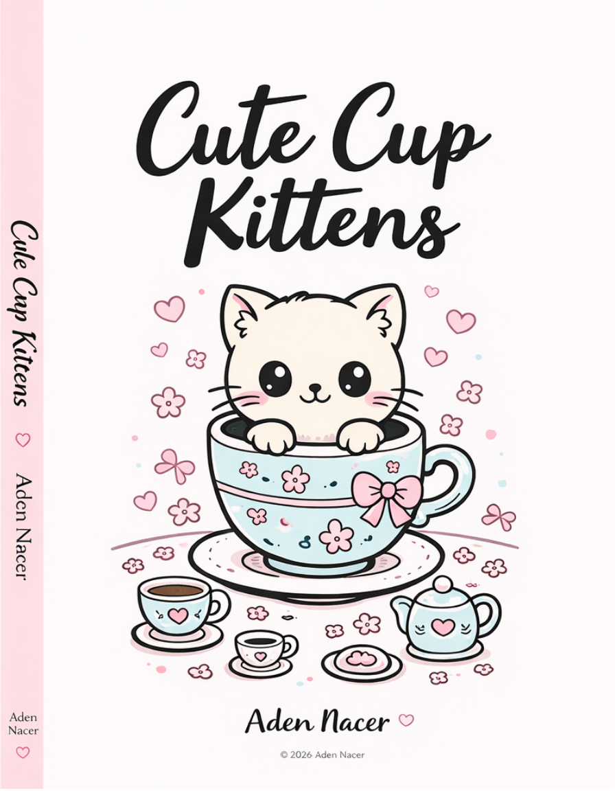Cute Cup Kittens – Printable Coloring Book (PDF)